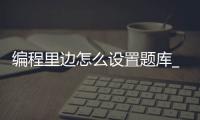 编程里边怎么设置题库_(编程选择题题库搜索工具)